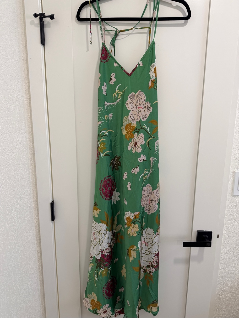 Zara Green Floral Maxi Slip Dress